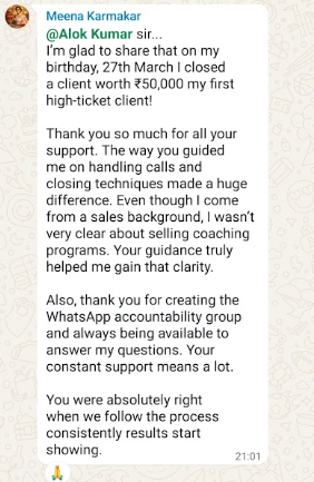 Meena WhatsApp Chat Proof